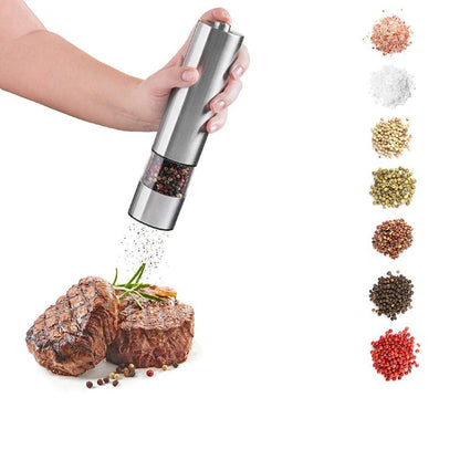 Electric Salt And Pepper Grinding Unit 2 PacksElectronically AdjustableVibrator  Ceramic Grinder  Automatic Onehanded