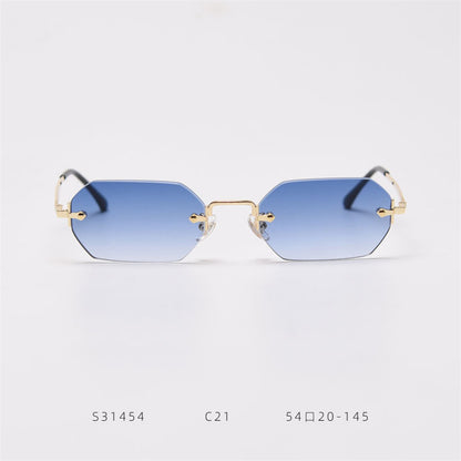 Fashion Polygon Frameless Sunglasses Street Shooting Personality Small Frame Sunglasses