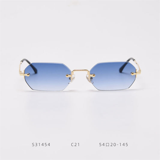 Fashion Polygon Frameless Sunglasses Street Shooting Personality Small Frame Sunglasses