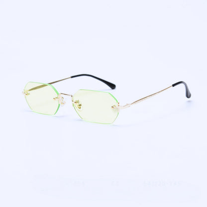 Fashion Polygon Frameless Sunglasses Street Shooting Personality Small Frame Sunglasses