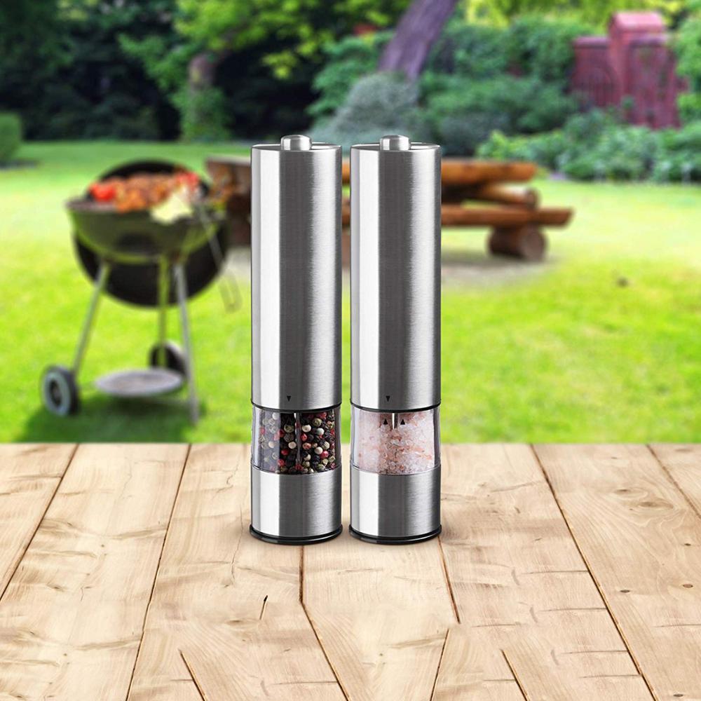 Electric Salt And Pepper Grinding Unit 2 PacksElectronically AdjustableVibrator  Ceramic Grinder  Automatic Onehanded