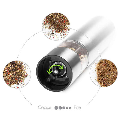 Electric Salt And Pepper Grinding Unit 2 PacksElectronically AdjustableVibrator  Ceramic Grinder  Automatic Onehanded