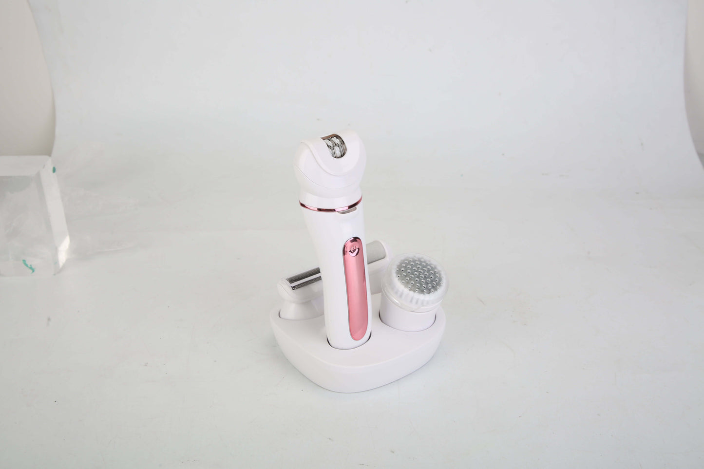 1Pc 5 In 1 Electric Body Epilator Rechargeable Women's Grooming Kit Epilator Shaver Facial Brush Callus Remover 5 Point Massager With LED Light LED Display Charging Base