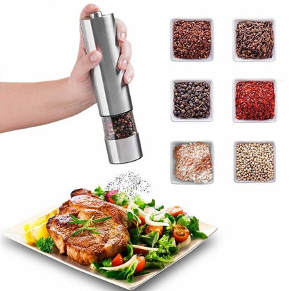 Electric Salt And Pepper Grinding Unit 2 PacksElectronically AdjustableVibrator  Ceramic Grinder  Automatic Onehanded