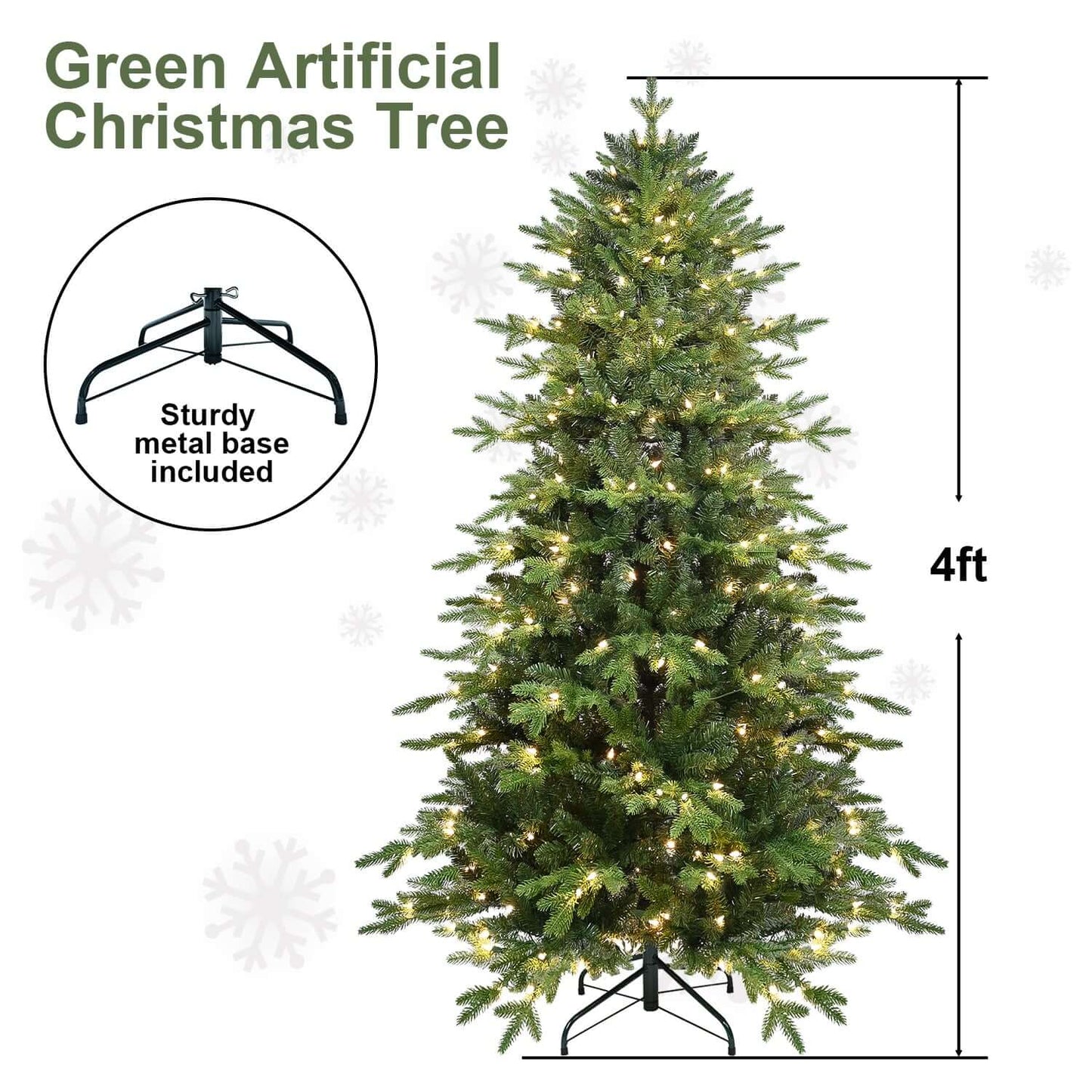 PVC Christmas Tree, Christmas Decorations, Green, With Lights