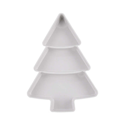 Christmas Tree Shaped Fruit Platter Creative Plates Storage Box Dried Fruit Snack Plates Divided Candy Dessert Plate Container