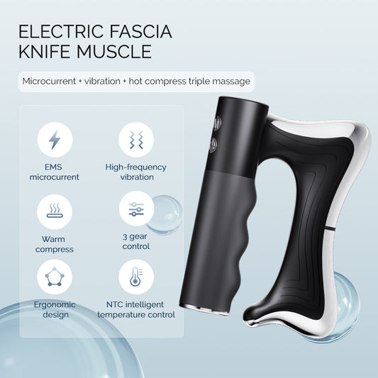 Electric Fascia Knife Vibration Body Massager High Vibration Massage Massager Warm Body Lifting Blade Comb Massage Tool