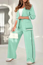 2-Piece Women’s Office Suit – Jacket & Wide-Leg Pants.